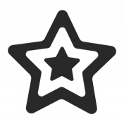 Granny Punk Elements- Print Sticker Star Black