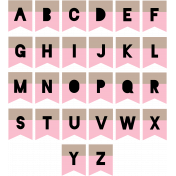 The Good Life: June Print Alpha- Brown & Pink Tabs Letters
