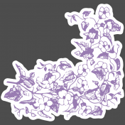 Flower Power Elements Kit - Vintage Sticker Floral Corner 01