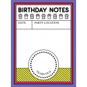 Birthday Pocket Cards Kit #2: Journal Card 09- 3x4