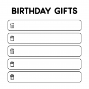 Birthday Pocket Cards Kit #2: Journal Card 10- 4x4 BW