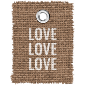 Burlap Word Tags Kit- love love love
