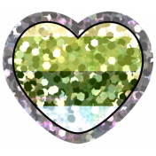 Good Life Aug 21_Heart Shiny Sticker-Green