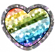 Good Life Aug 21_Heart Shiny Sticker-Rainbow