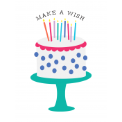 Make A Wish_Journal Card-Cake With Candles 3x4