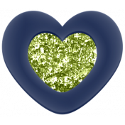 Good Life Sep 21_Heart Rubber Glitter-Navy Green