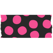 Good Life Oct 21_Washi Tape-Dots Large-Black Pink