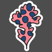 Thanksgiving Stickers & Tape_Leaf Sticker- Pink Blue Dots