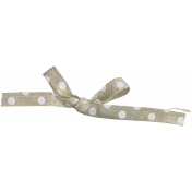 Good Life: December 2021 Elements- Ribbon Tan White Dots Bow