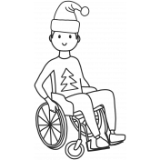 Draw It Kit #2_Christmas Kids 04 Wheelchair Template