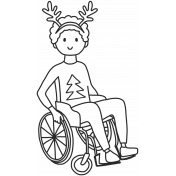 Draw It Kit #2_Christmas Kids 05 Wheelchair Template