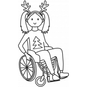 Draw It Kit #2_Christmas Kids 06 Wheelchair Template