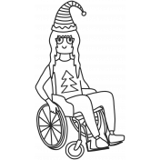 Draw It Kit #2_Christmas Kids 07 Wheelchair Template