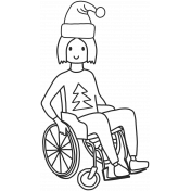 Draw It Kit #2_Christmas Kids 08 Wheelchair Template