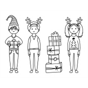 Draw It Kit # 02_ Christmas Kids- Coloring Sheet 02