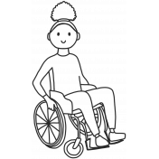 Draw it Kit #1 School kids- wheelchair kid 05 template