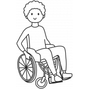 Draw it Kit #1 School kids- wheelchair kid 09 template