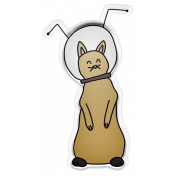 The Good Life: January 2022 Elements- puffy sticker cat astronaut