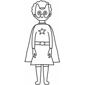 Draw It Templates Kit #3 Superhero Kids- superhero 2A template