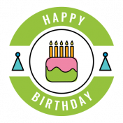 GL22 June Birthday Sticker Badge Happy Birthday