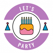 GL22 June Birthday Sticker Badge Let's Party