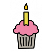 GL22 June Birthday Sticker Cupcake