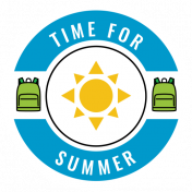 GL22 June School's Out Sticker Badge Time For Summer