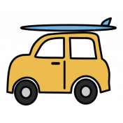 The Good Life: July 2022 Stickers & Labels- Sticker surf car