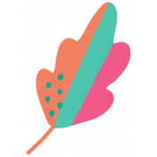 Good Life November 2022: Sticker- Orange Teal Pink Leaf