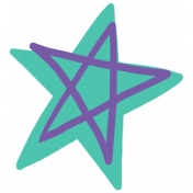 Good Life November 2022: Sticker- Teal & Purple Star