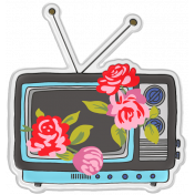 Good Life May & June 2023: Retro Puffy Sticker- Floral TV