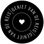 The Good LIfe: July & August 2023 Dutch Word Art- B&W Label, Geniet Van De Reis