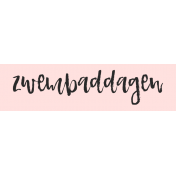 Water World Dutch Word Art: Label Strip- Zwembaddagen
