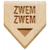 Water World Dutch Word Art: Wood Label- Zwem