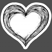 This Is Spooky Stickers: B&W Heart 1