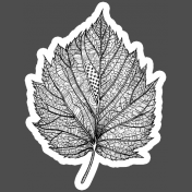 This Is Spooky Stickers: B&W Leaf 1