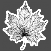 This Is Spooky Stickers: B&W Leaf 2