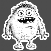 This Is Spooky Stickers: B&W Monster 1