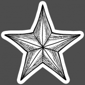 This Is Spooky Stickers: B&W Star 2