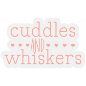 Cats Word Art Sticker 15 Cuddles and Whiskers