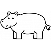 Animal Icon Template Hippo