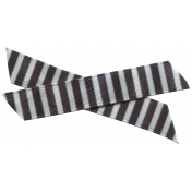 Winter Arabesque Bow- Black & White Stripes