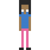 Girl - Blue Video Game Valentine People 