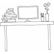 Work Day Desk Illustration