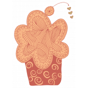 Crafty Element Sticker Tangle Cupcake