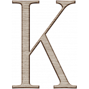 Winter Day Alphas -Uppercase K - Wood Serif
