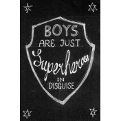 XY- Chalkboard Journal Cards- Boys Are Superheroes- 6x4