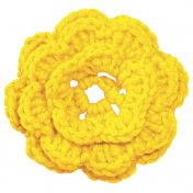 Summer Splash- Elements- Yellow Crochet Flower