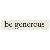 New Years Resolutions- Be Generous