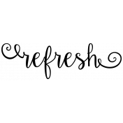 Be Bold Elements- Black And White "Refresh" Word Art Sticker